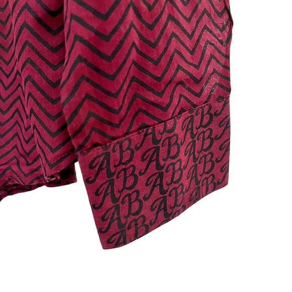 NWT Scotch & Soda Long Sleeve Button Up Semi Sheer Shirt Burgundy Black Small - Picture 7 of 12